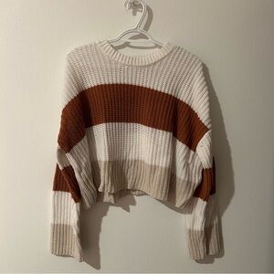 Moon and Madison Striped Colorblock Fall Sweater